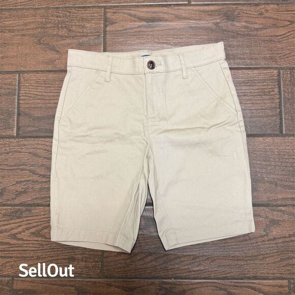 Old Navy Girls Khaki Chino Shorts Size 14 Adjustable Waist Summer - Picture 1 of 5